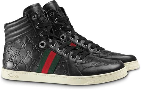 black gucci sneaker|high top gucci sneakers black.